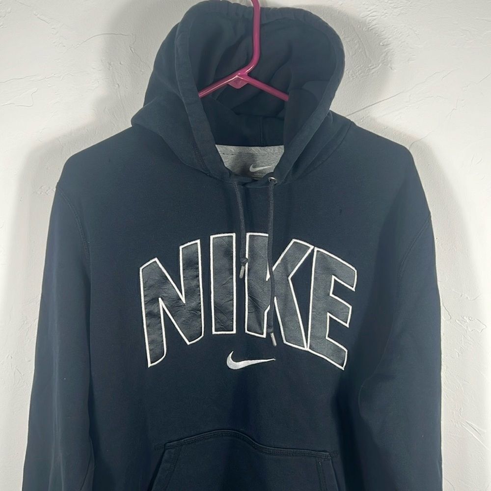 🔥🔥 NIKE “Big Embroidered Lettering” Center Swoosh Heavy Quality HOODIE - Sz XL